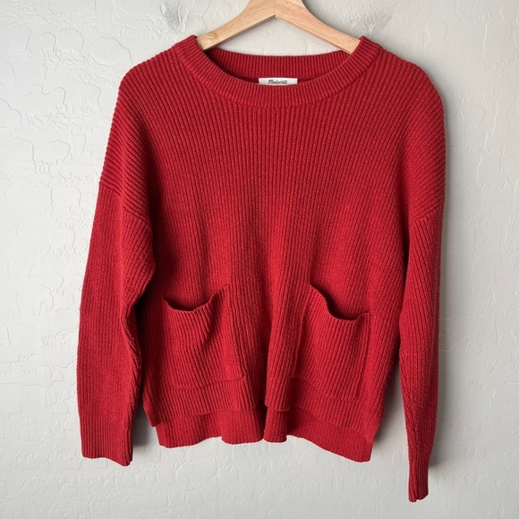 Madewell pocket pullover sweater rust large - Picture 2 of 7